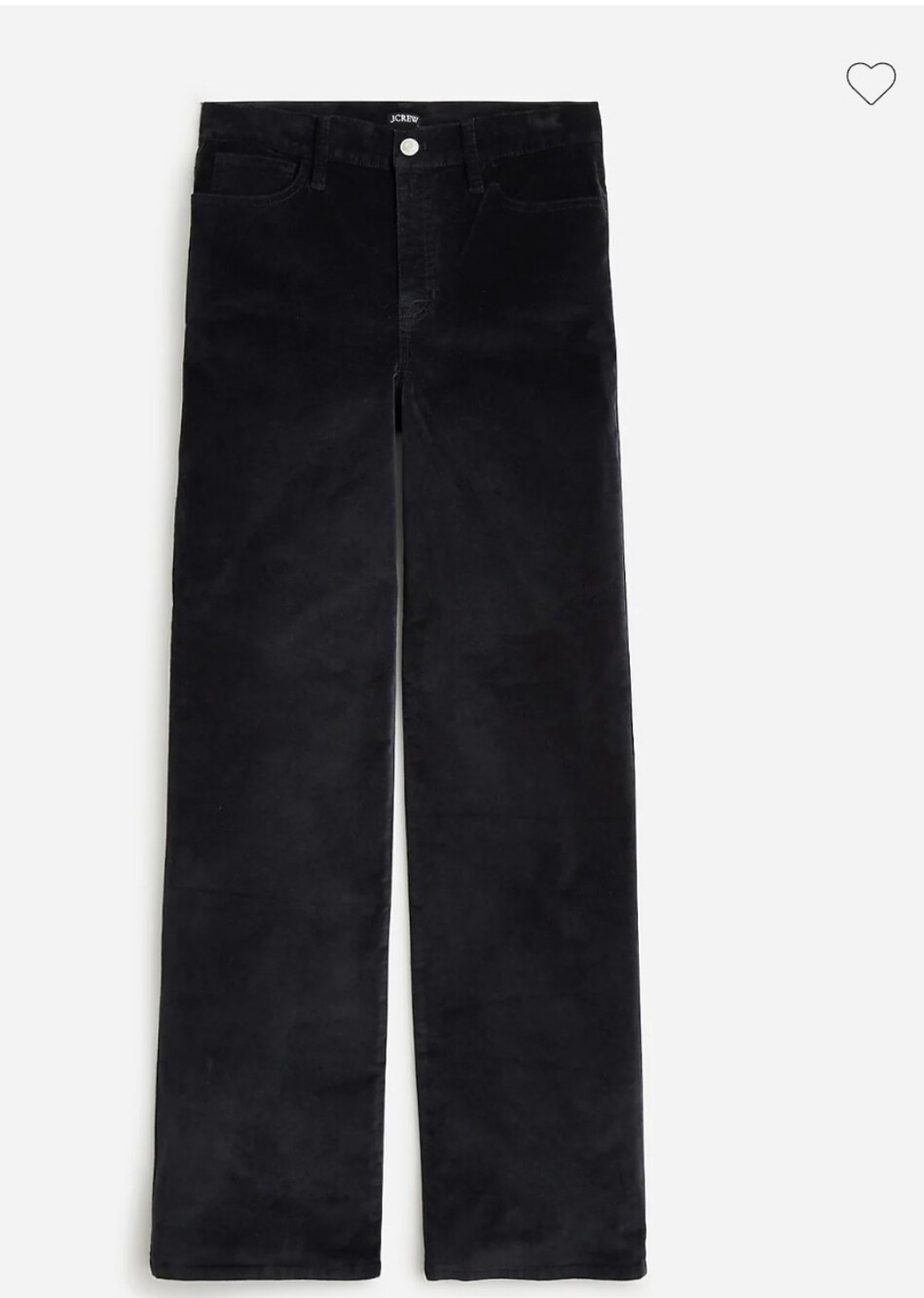J. Crew Full-Length Wide Leg Pants in Black Stretch Velvet Size 29